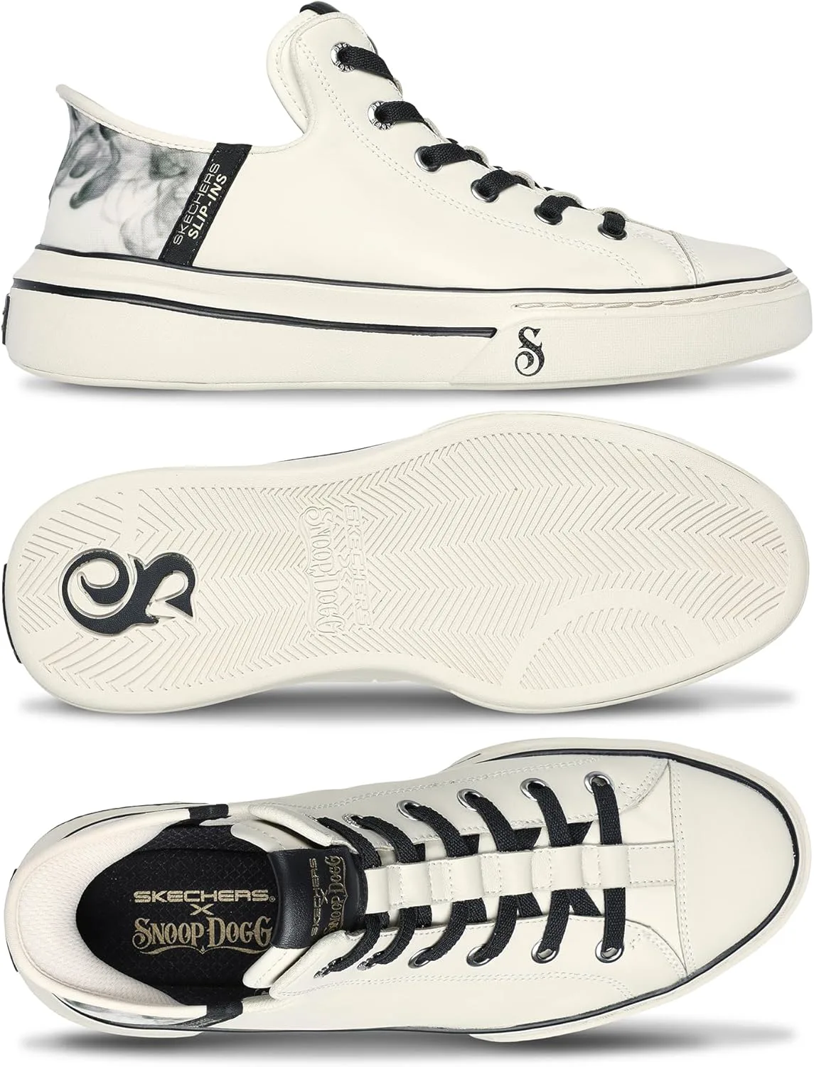 

Мужские кроссовки Skechers Snoop Dogg: Snoop ONE-Double G Hands Free Slip-Ins, белый