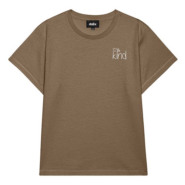 

Женская футболка Be Kind с высокой талией Dalix, Latte, Коричневый, Женская футболка Be Kind с высокой талией Dalix, Latte