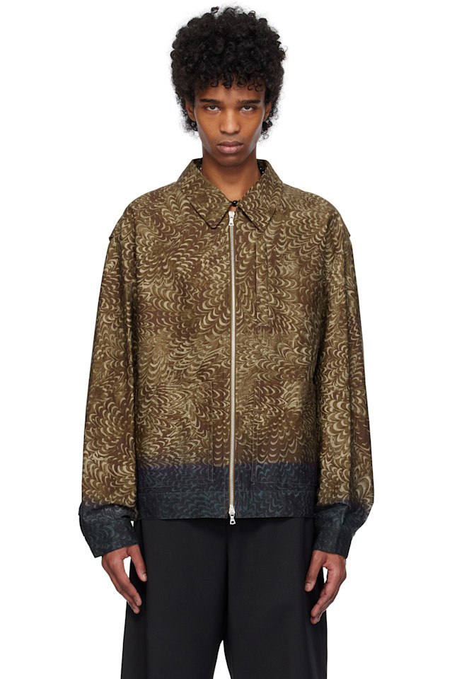 

Хлопковая куртка drill Dries Van Noten, коричневый