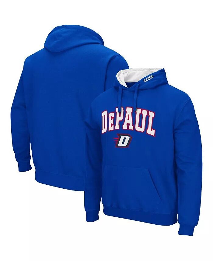 

Мужской пуловер с капюшоном Royal De Paul Blue Demons Arch и Logo Colosseum