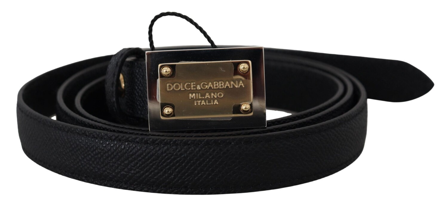

Ремень из черной телячьей кожи с квадратной пряжкой из металла Dolce & Gabbana