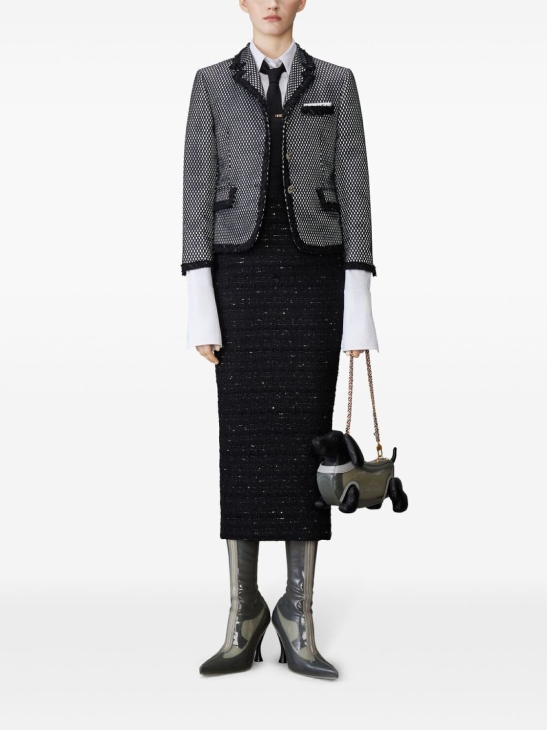 

Thom Browne жакет с вышивкой, черный