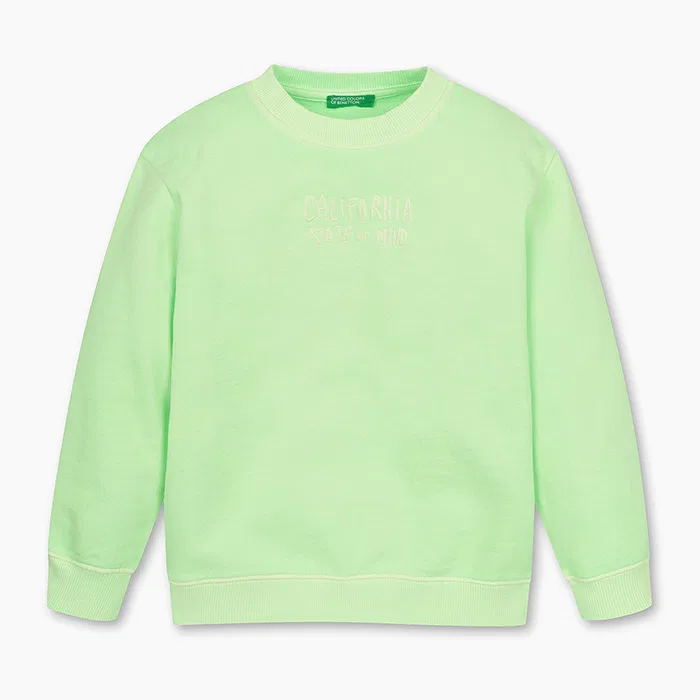 Детский зелёный свитшот с пигментным окрашиванием от Benetton Kids