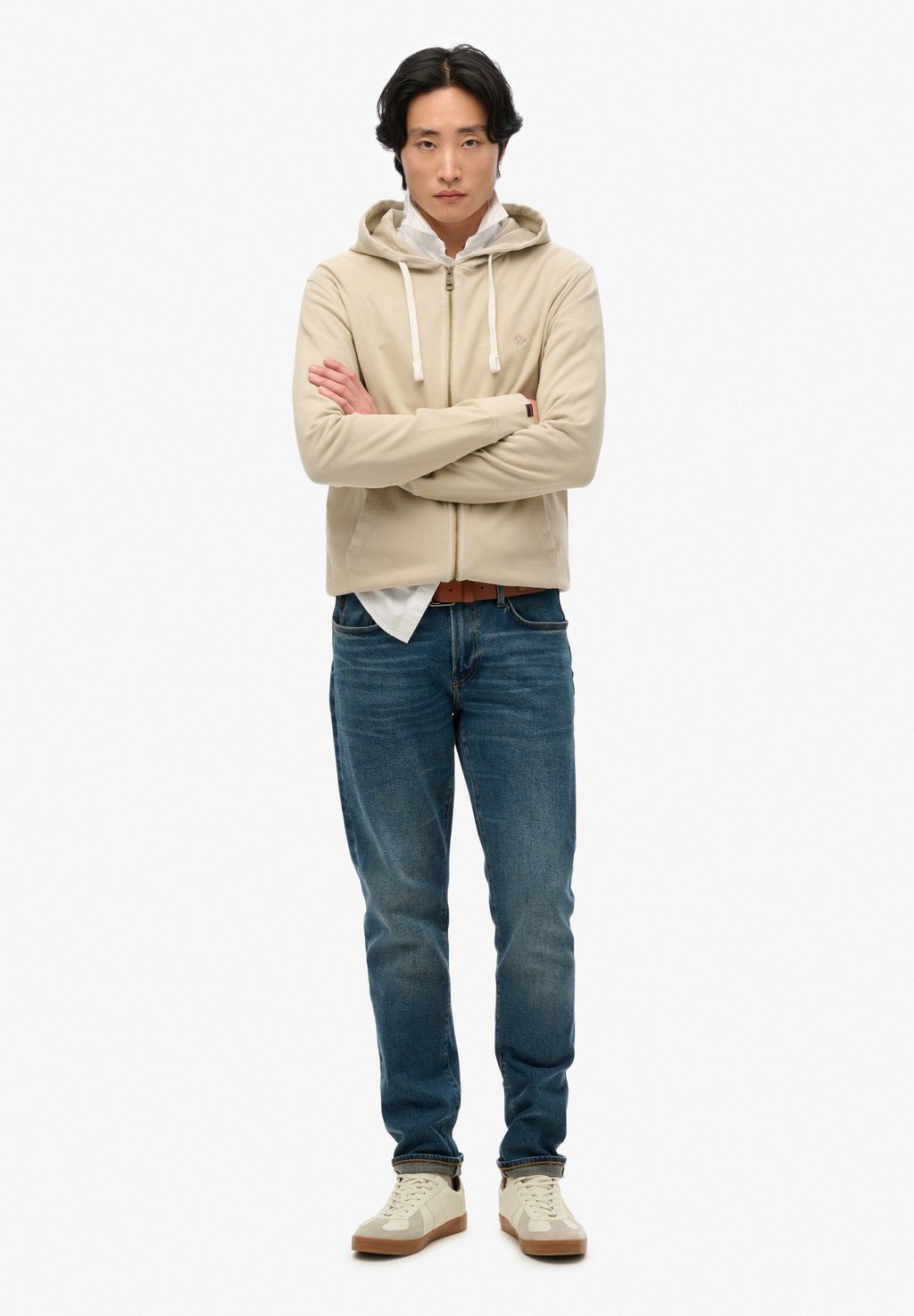 Толстовка на молнии ESSENTIAL Superdry, светло-бежевый — фото 2