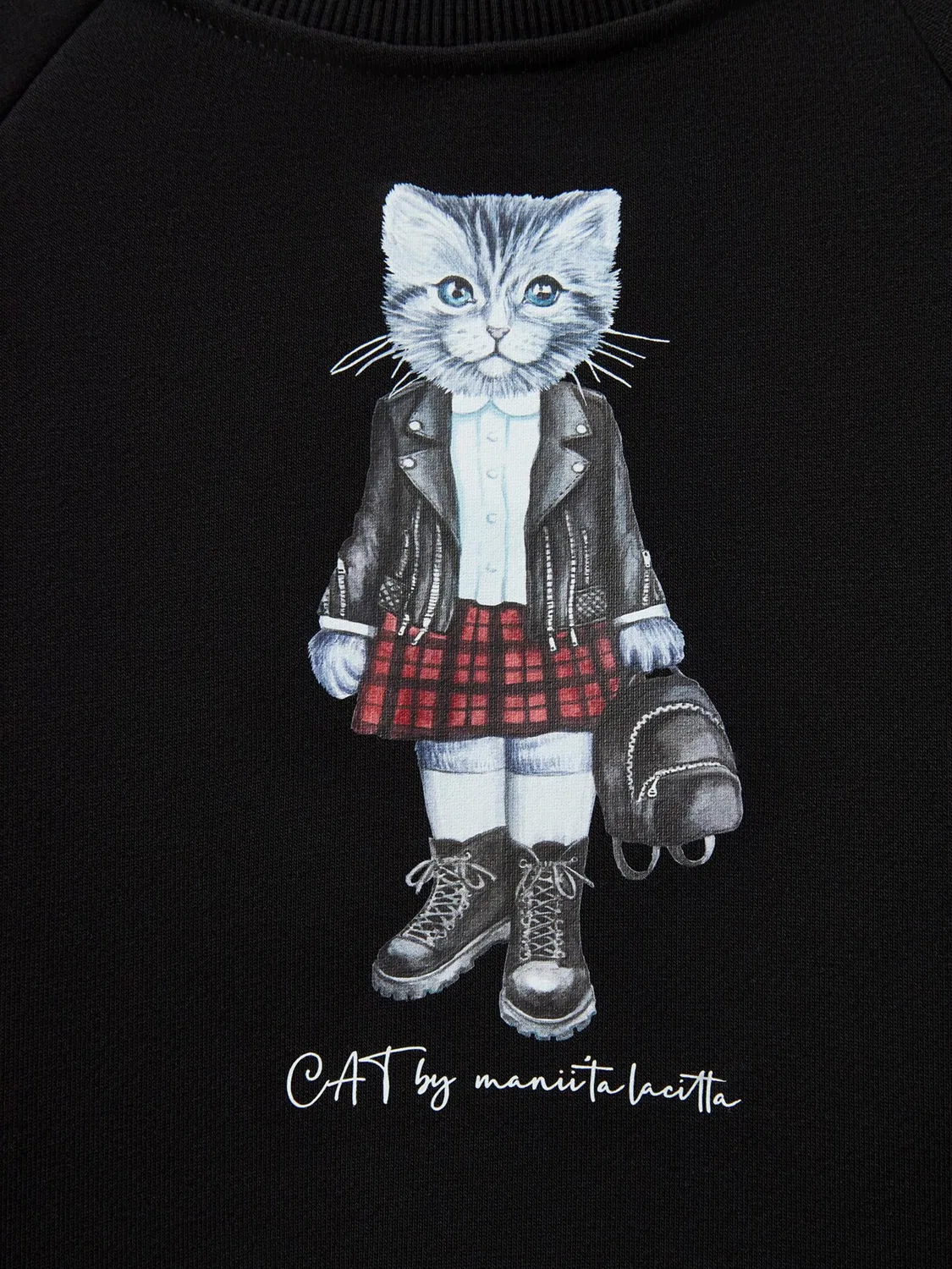 Толстовка Cat e Lolette Rocker Kitty черного цвета — фото 3