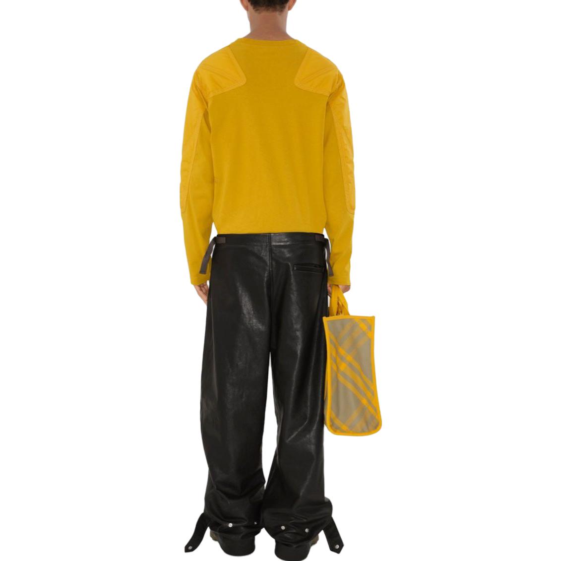 Свитер Burberry Panelled Fine-knit Cotton Jumper, осенний грушевидный желтый — фото 4