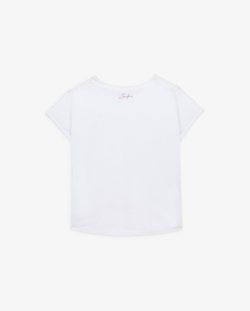Белая футболка для девочки с короткими рукавами Scalpers, белый — фото 2