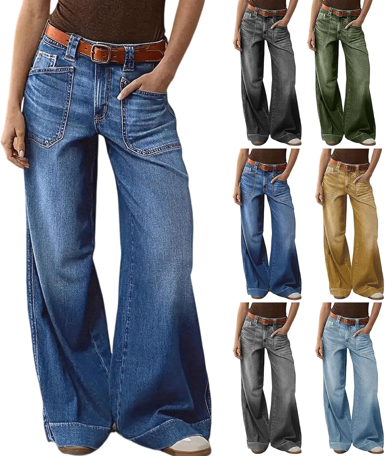 

Джинсы женские Wide Leg Mid Waist с эффектом Barrel Leg moolBeko