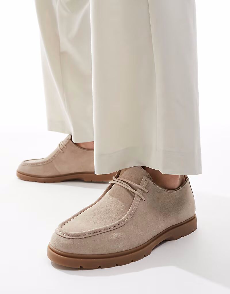 

Мокасины schuh Pace со шнуровкой из замши песочного цвета