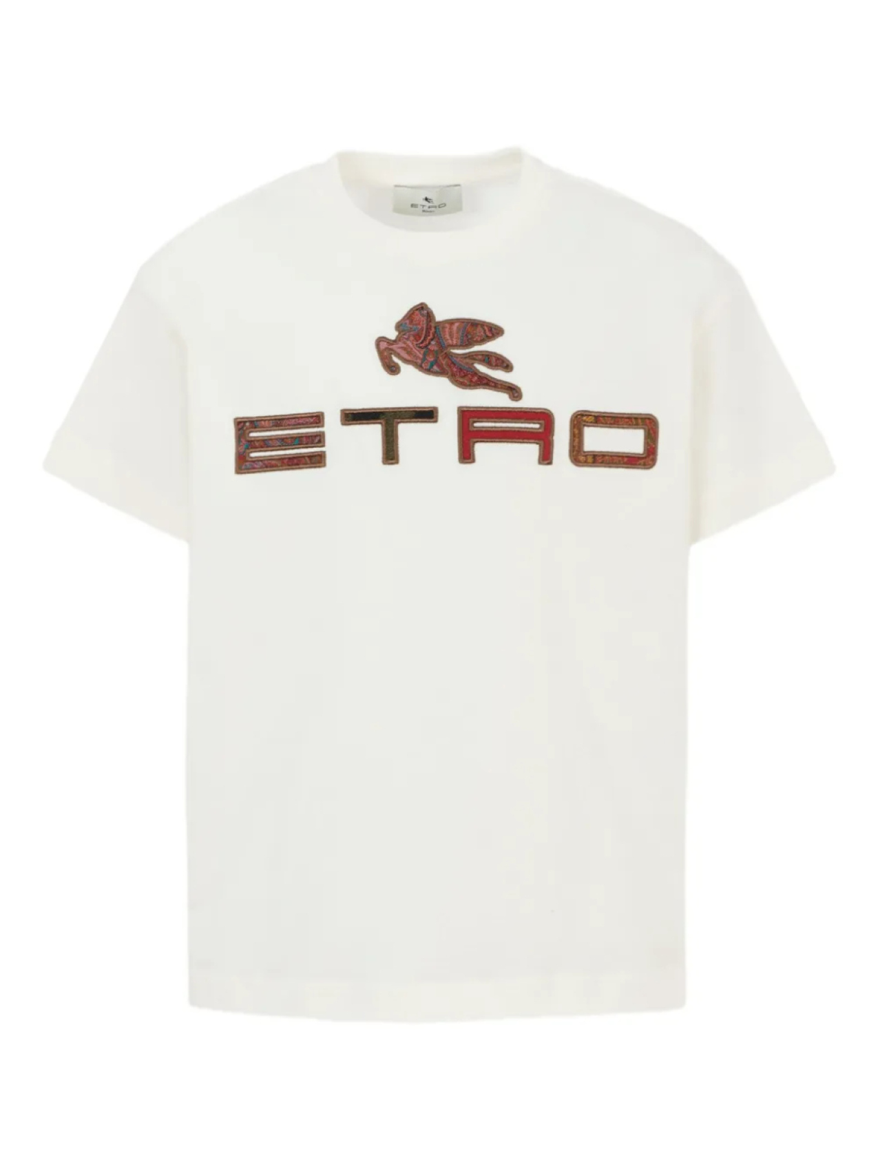 

Футболка с логотипом ETRO KIDS, украшенная узором пейсли, белый