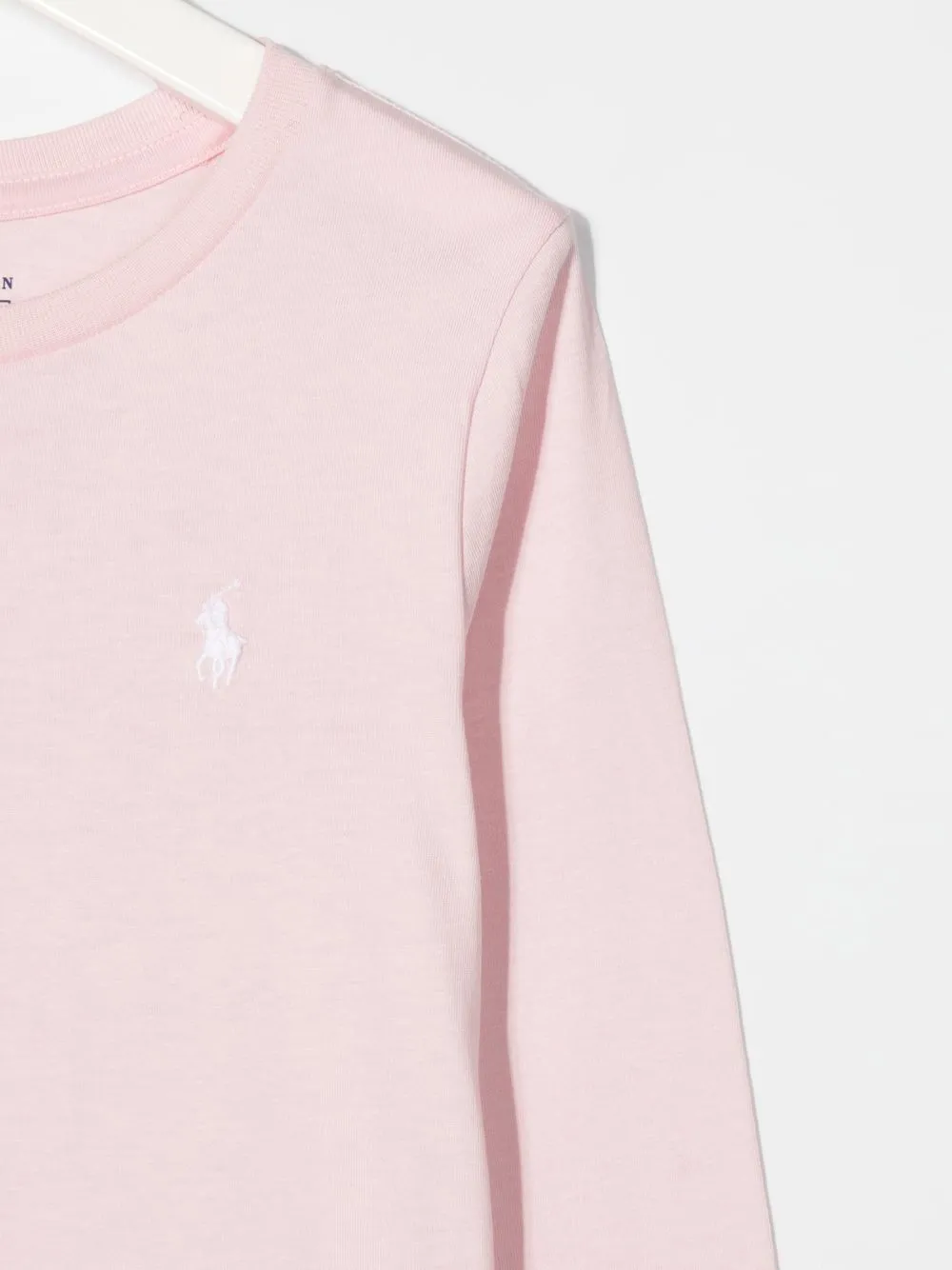 Топ с вышитым логотипом POLO RALPH LAUREN KIDS, розовый — фото 3