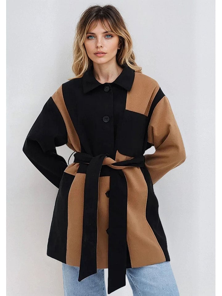 

Переходная куртка черного/верблюжьего цвета Monki