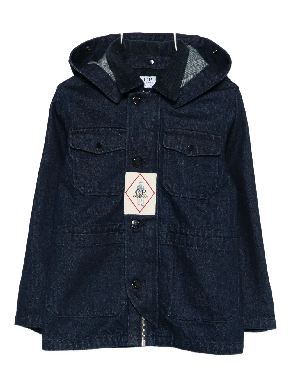 

Куртка с капюшоном и накладными карманами C.P. Company Kids, синий