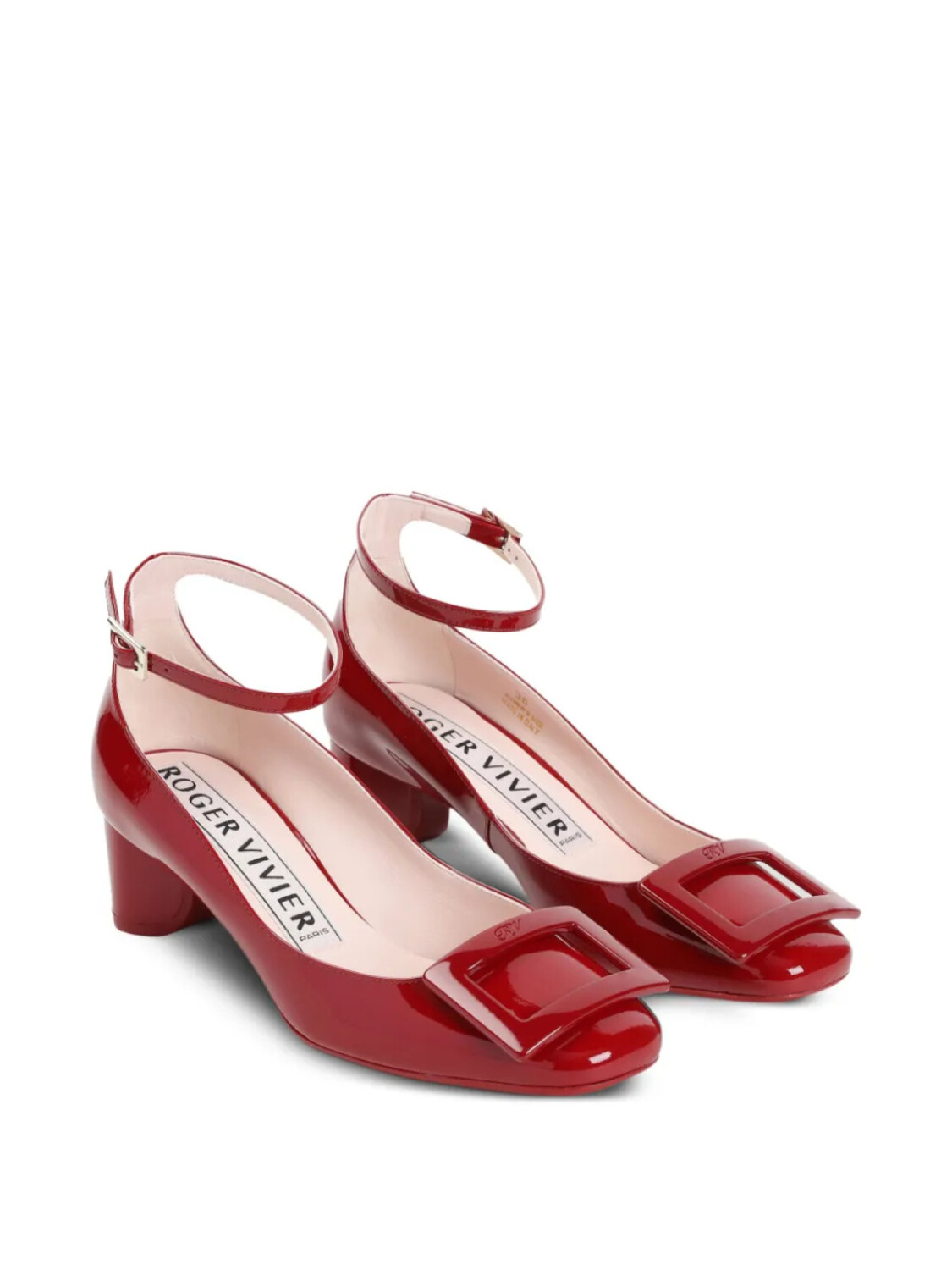 Туфли-лодочки Roger Vivier 45 мм с пряжкой, красный — фото 2