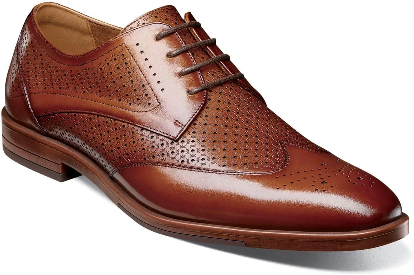 Мужские оксфордские туфли Stacy Adams Asher Wingtip Lace, коньячный — фото 2