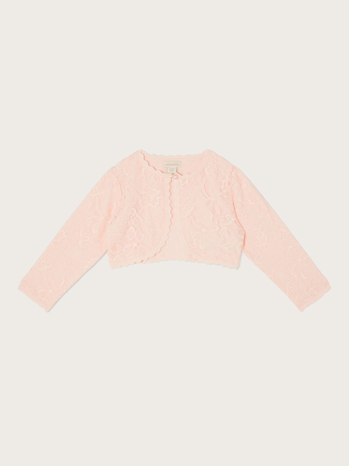 

Кружевной кардиган Monsoon Baby, розовый
