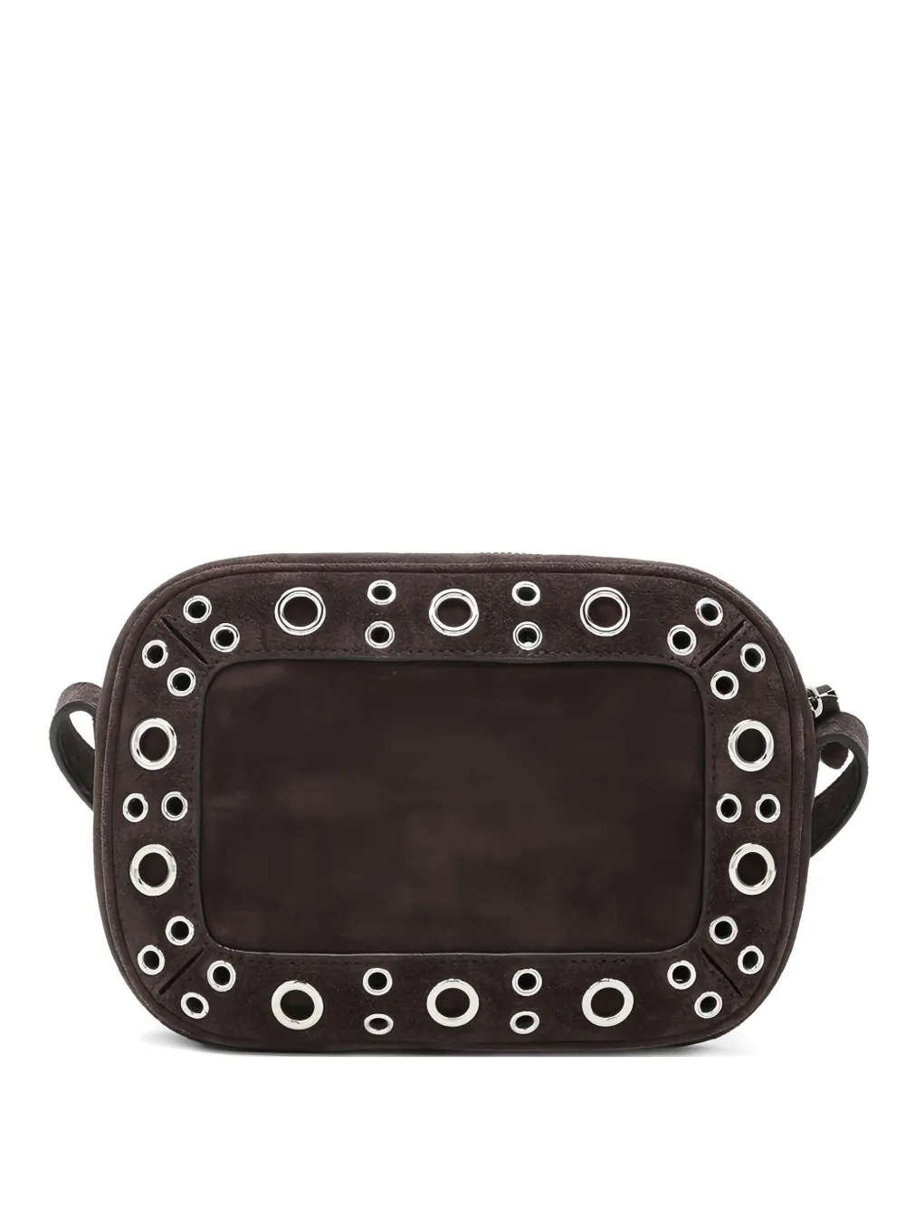 

Сумка-мессенджер из замши с украшением из заклепок Valentino Garavani, коричневый