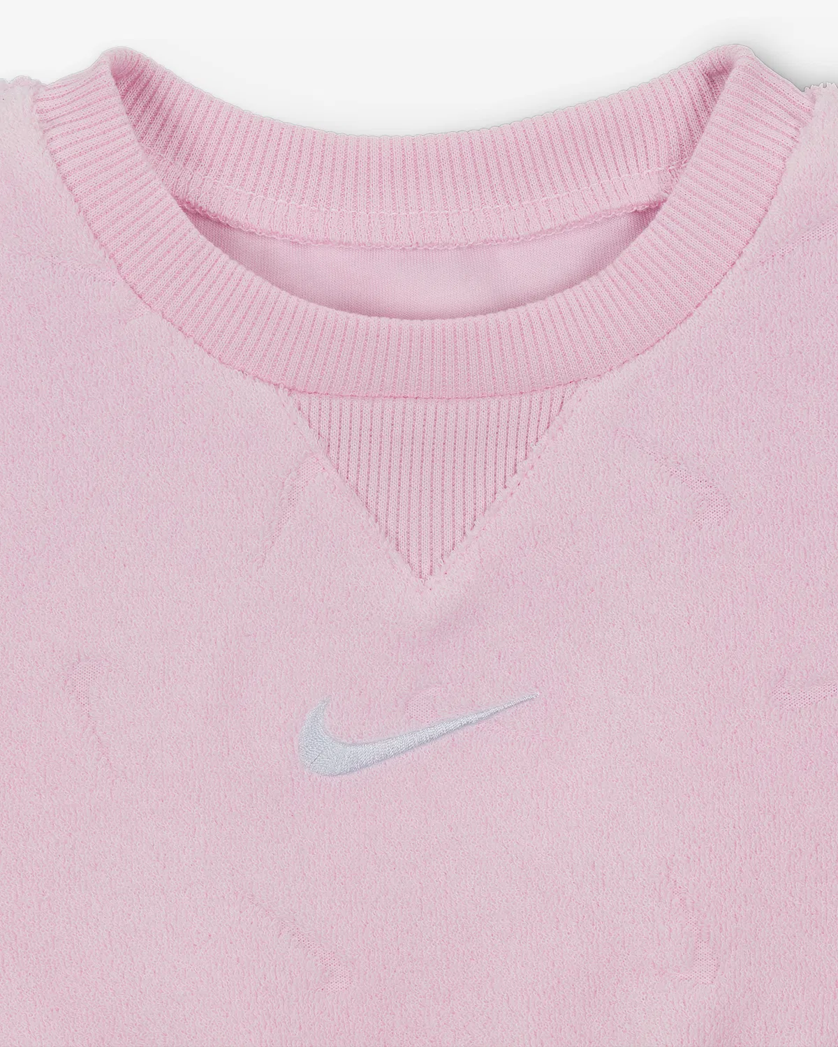 Детский комбинезон из махровой ткани с жаккардовым узором Nike Essentials, Pink Foam — фото 3