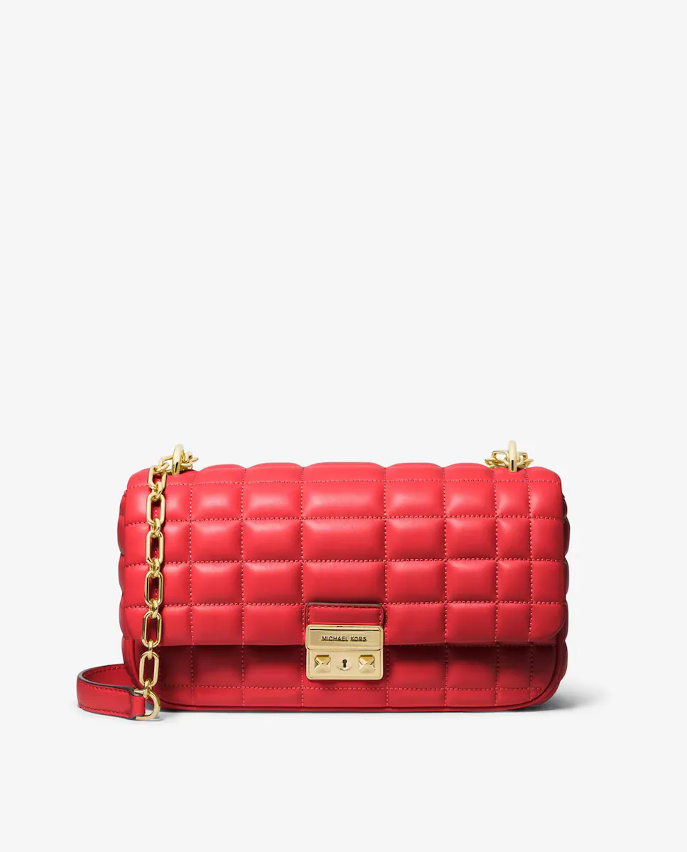 

Стеганая кожаная сумка через плечо Tribeca Michael Michael Kors, красный