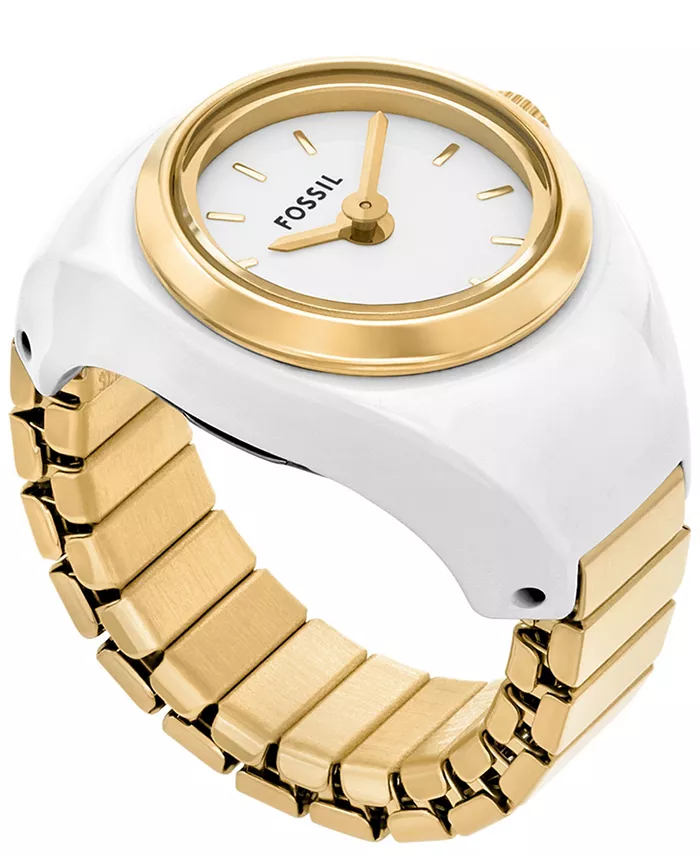 

Женские наручные часы с кольцом из нержавеющей стали золотистого тона, 15 мм Fossil