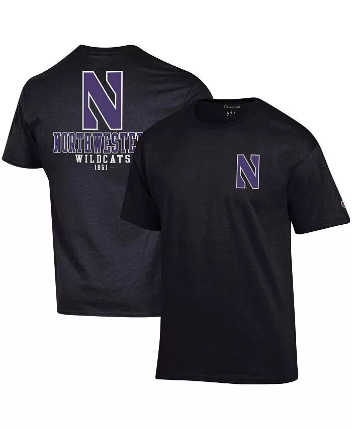

Мужская черная футболка Northwestern Wildcats Stack 2-Hit Champion