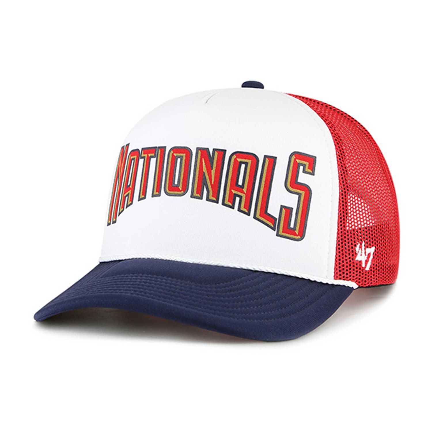 

Мужская белая кепка из пеноматериала Washington Nationals '47 с надписью Trucker Snapback