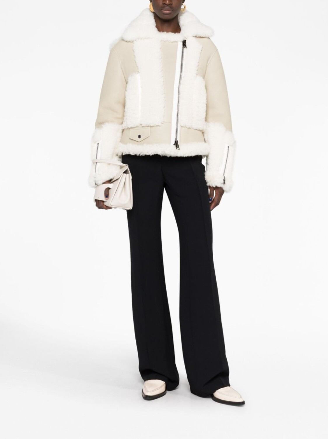 Jil Sander расклешенные брюки с завышенной талией, черный — фото 2
