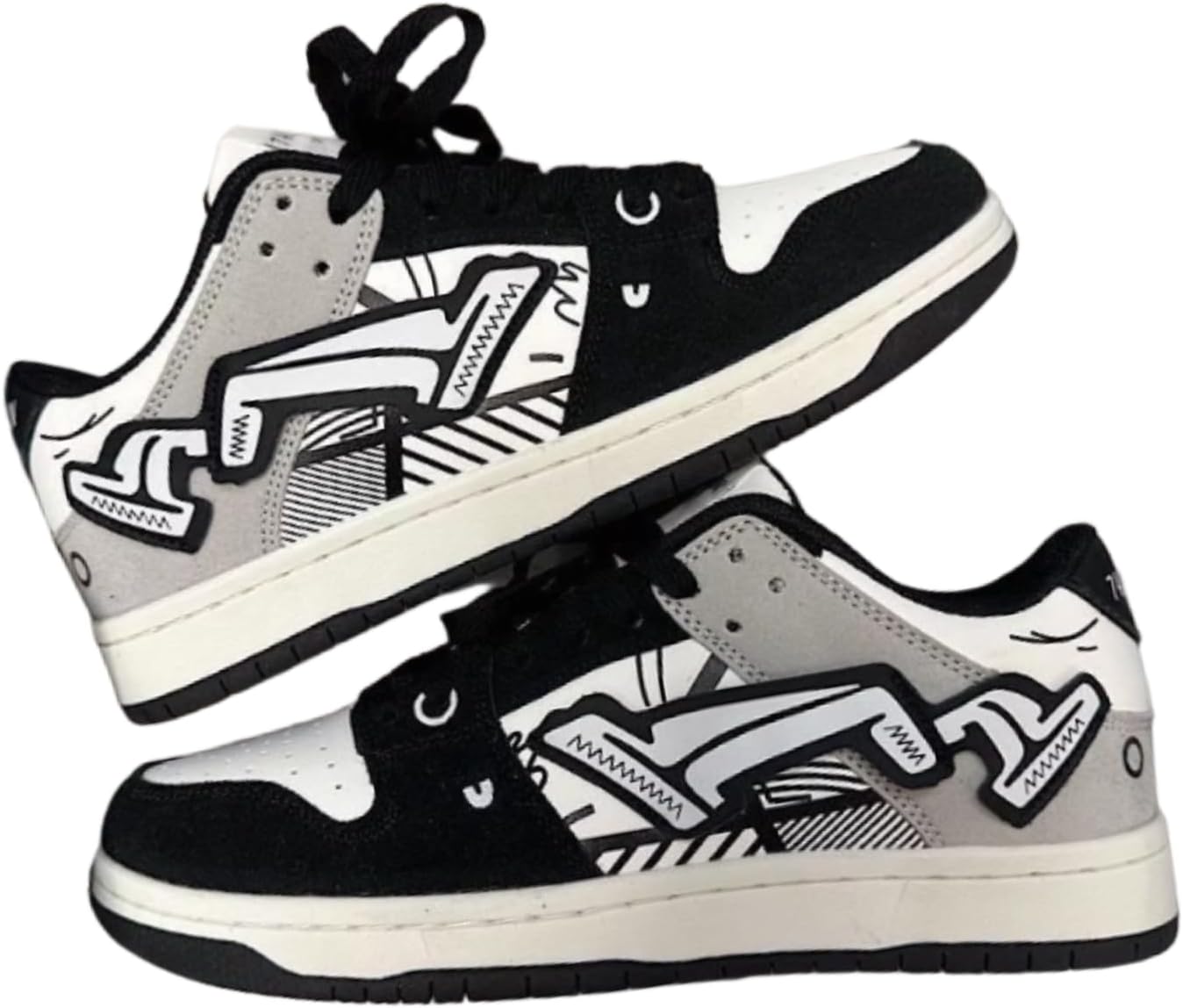 

Женские кроссовки в стиле Y2K с рисунком, большого размера, ретро-мода, цветной блок, для повседневной ходьбы, бега и катания на скейтборде Ojqih, черный