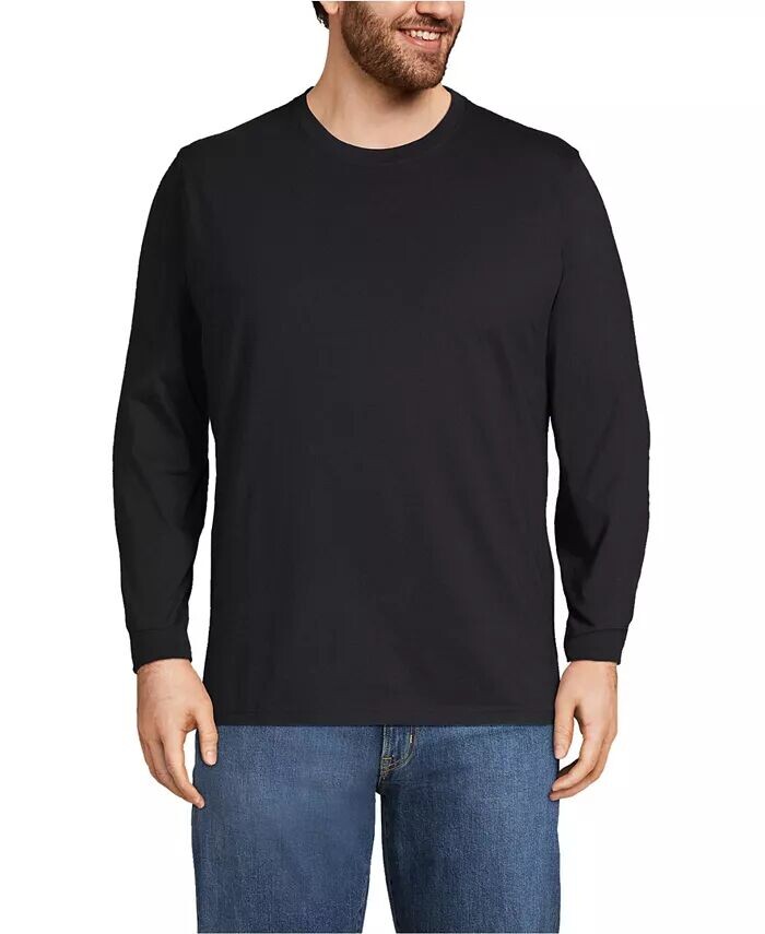 

Футболка с длинным рукавом Big & Tall Super-T Lands' End, черный