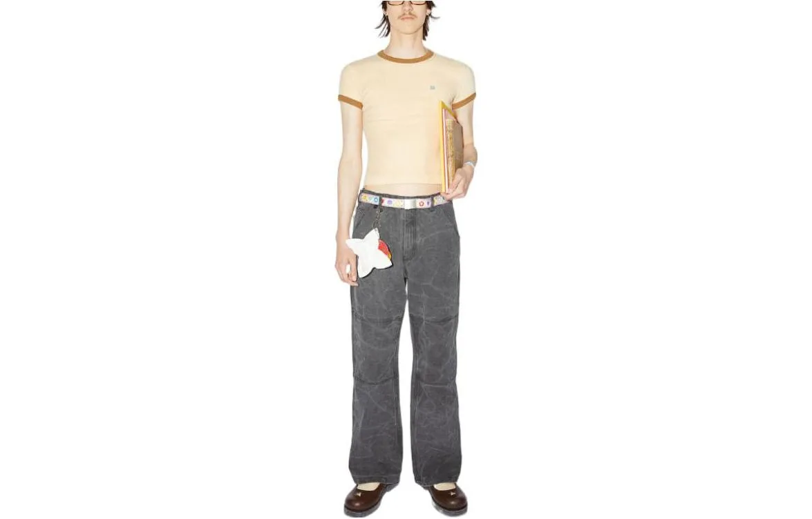 Acne Studios Футболка унисекс butter beige с круглым вырезом