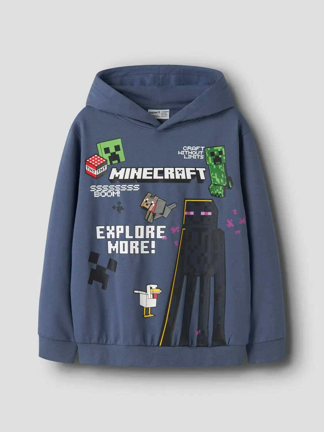 Толстовка Name It с надписью Minecraft темно-синего цвета — фото 3