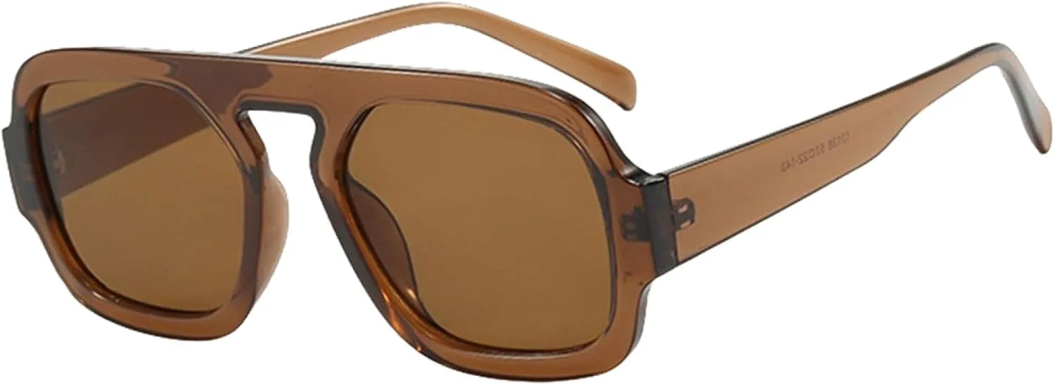 

Женские солнцезащитные очки черного и коричневого цвета, модные, в толстой оправе, роскошные, с плоской верхней частью, защита от УФ-излучения UV400 generic, Tea Tea