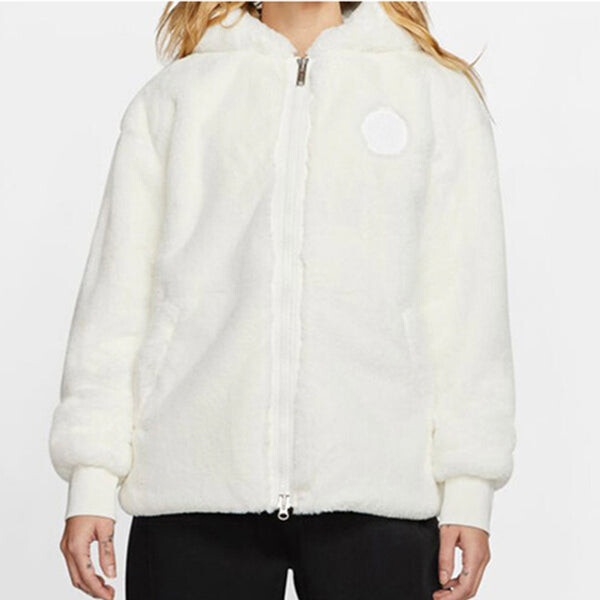 Куртка Air Jordan Brand AS WJ PSG Paris Saint-Germain fur Jacket White, белый — фото 3