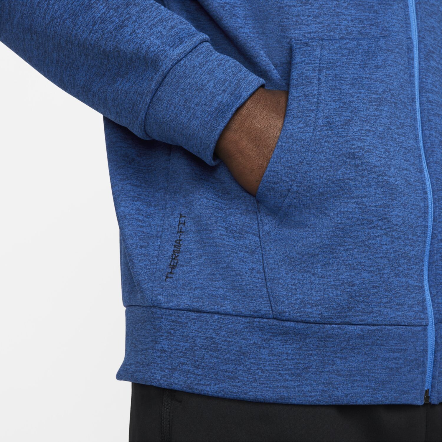 Флисовая худи с молнией во всей длине Therma-FIT Big & Tall Nike, черный — фото 4