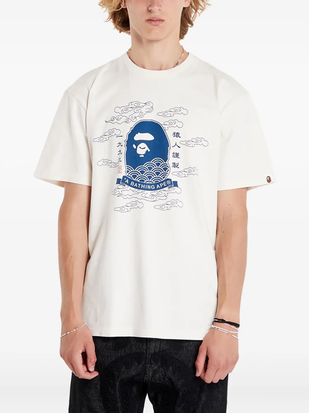 

Футболка с принтом ape head Japan A BATHING APE, белый