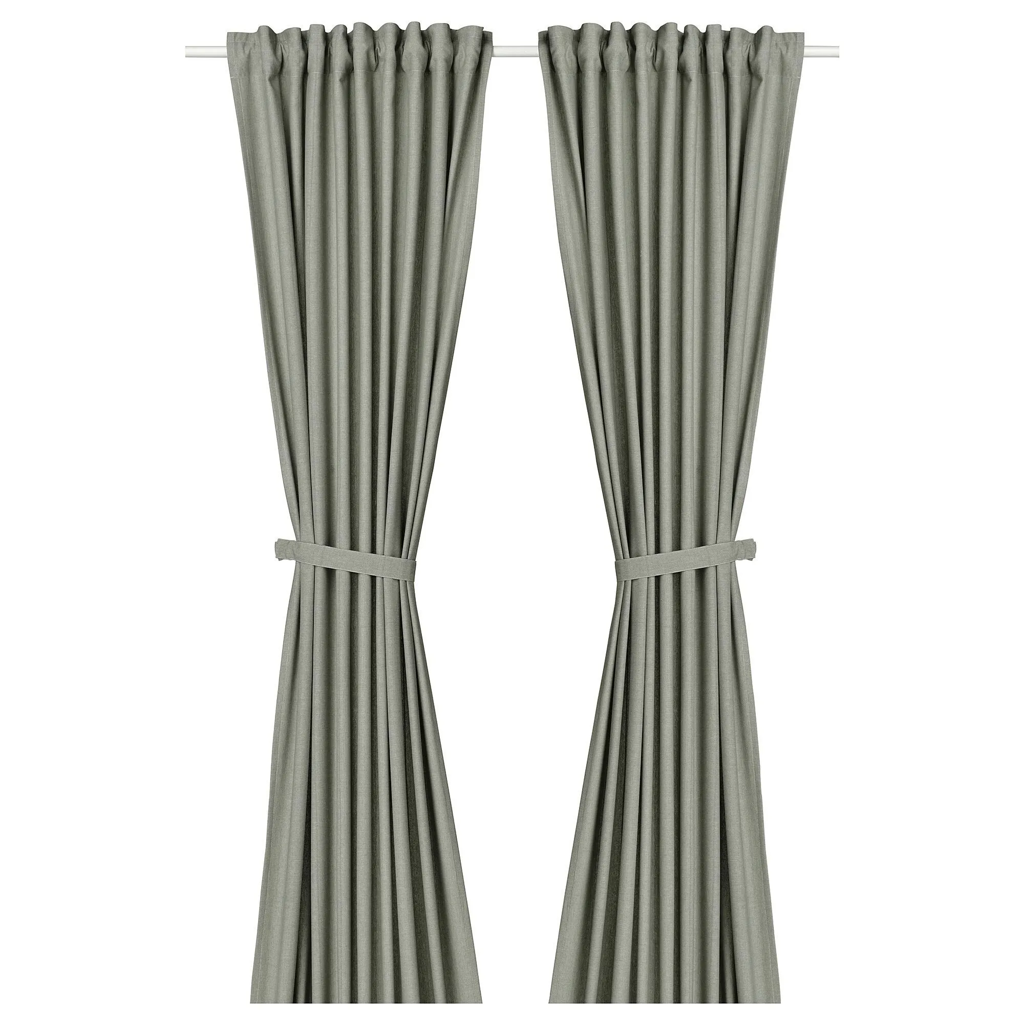 

Фоновая штора, 1 пара, светло-серо-зеленая, 140х300 см, LENDA IKEA