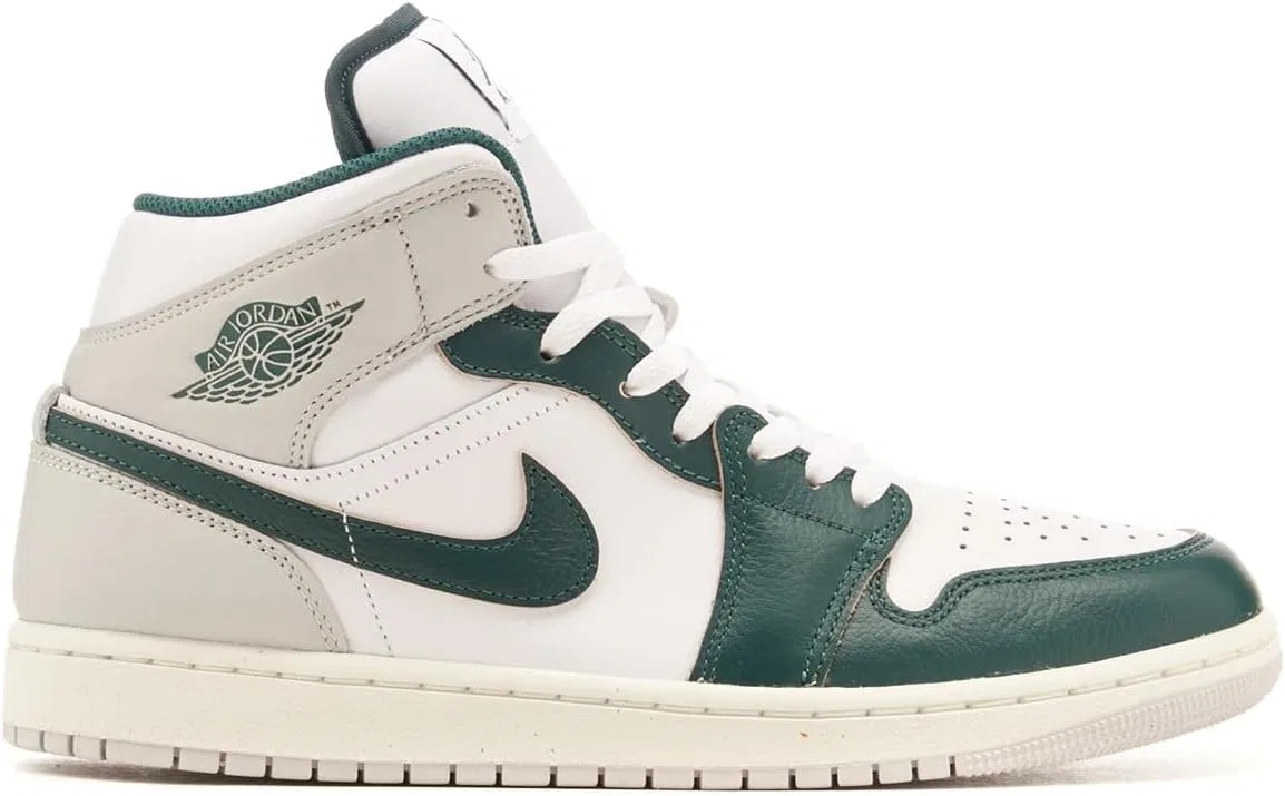 Мужские кроссовки Nike Air Jordan 1 Mid Se, White/Sail/Neutral Grey/Oxidized Green