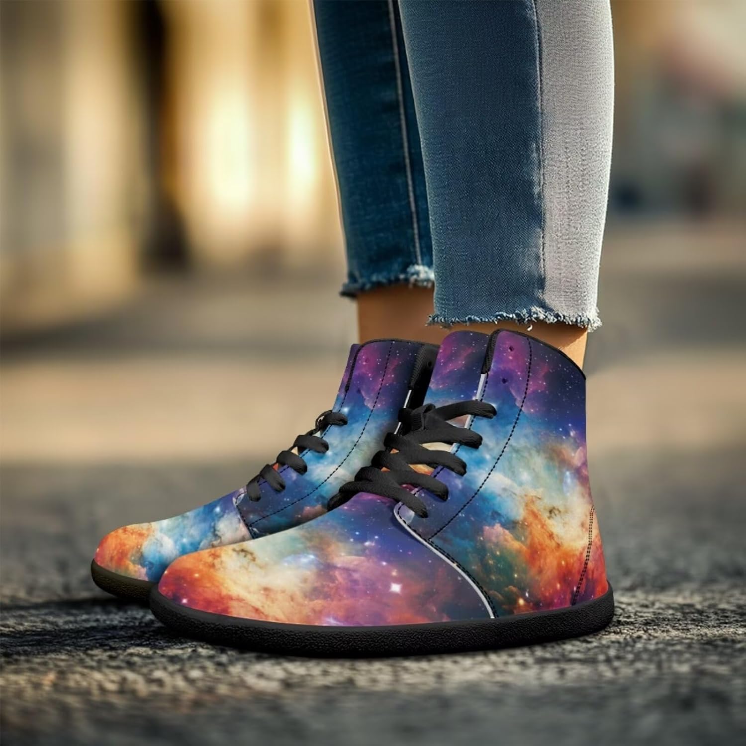 Мужские сандалии Jeiento Galaxy Barefoot с минималистичным дизайном, широкой носочной частью, ботильонами на щиколотку, из искусственной кожи, для ходьбы, повседневная обувь, Galaxy Starry Sky — фото 3