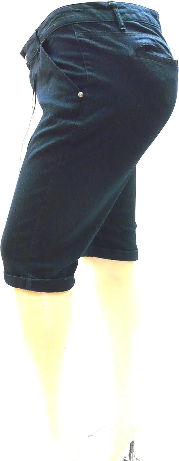 

Женские джинсы bermuda plus size stretchy hi waist темно-синие и черные 1826 Jeans