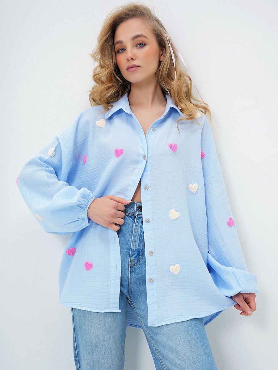 

Блуза Trend Alaçatı Stili, небесно-голубой