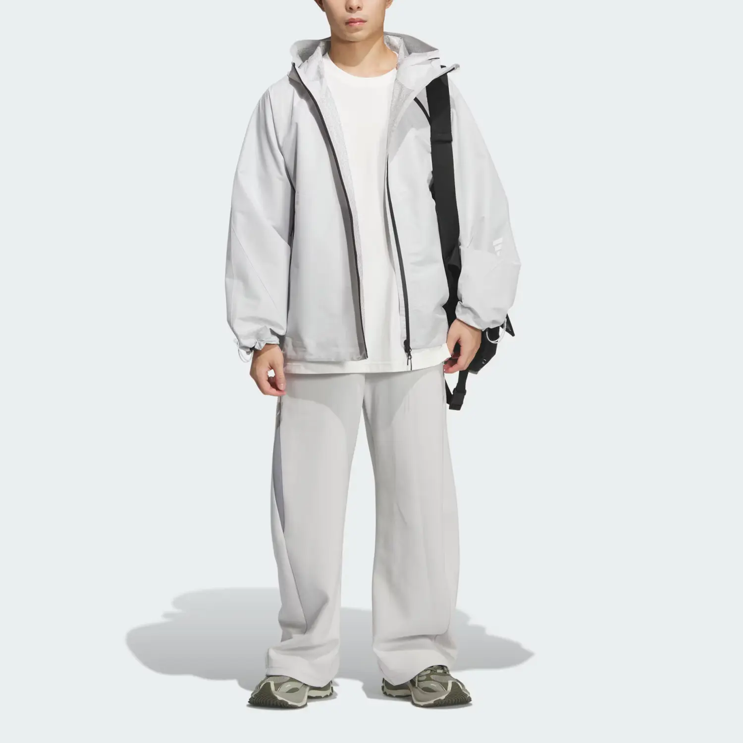 Adidas Куртка FOS мужская светло-серая, Light Gray — фото 3