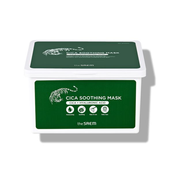 

Интенсивно увлажняющая тканевая маска для лица, 30 шт./1 упаковка. The Saem Cica soothing mask