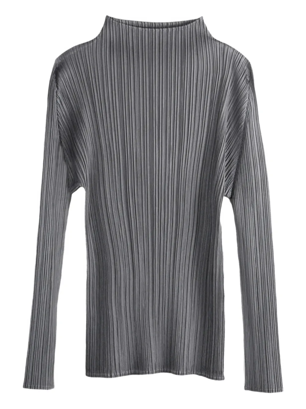 

Плиссированный топ с высоким воротником Pleats Please Issey Miyake, серый