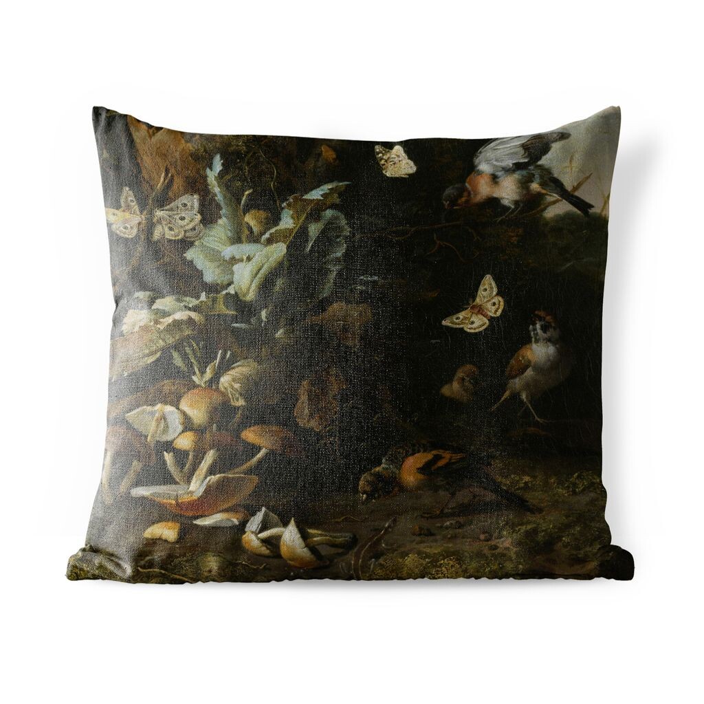 

Подушка для улицы MuchoWow - животные и растения - Melchior d'Hondecoeter - 40x40 см - защита от атмосферных воздействий - подушка для отдыха - чехол для подушки - хлопчатобумажная ткань - декоративные чехлы для подушек, мультиколор