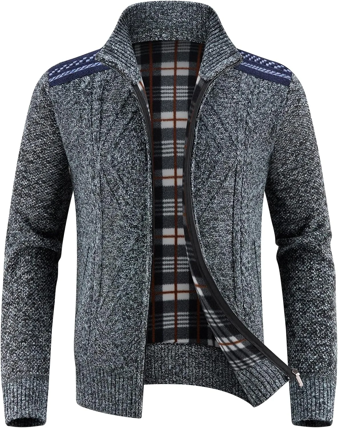 

Мужской кардиган Lamgool с длинным рукавом и воротником-стойкой