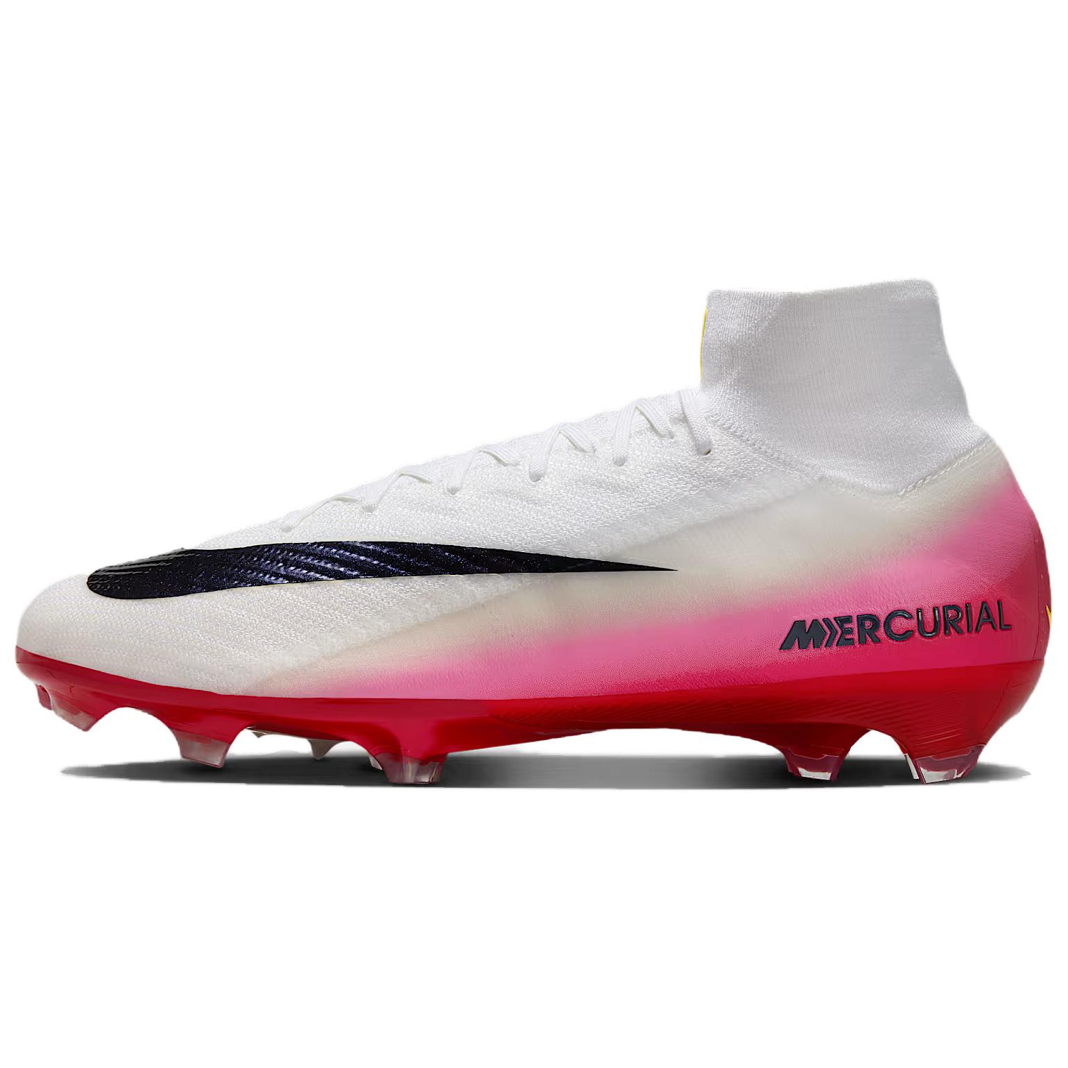 Nike Футбольные бутсы Mercurial Superfly 10 Elite FG Firm Ground, износостойкие, унисекс, белые, красные