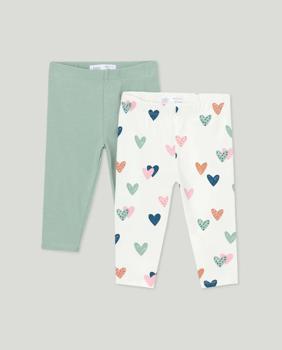 

Упаковка из простых леггинсов + детская блузка aop Baby El Corte Inglés, зеленый