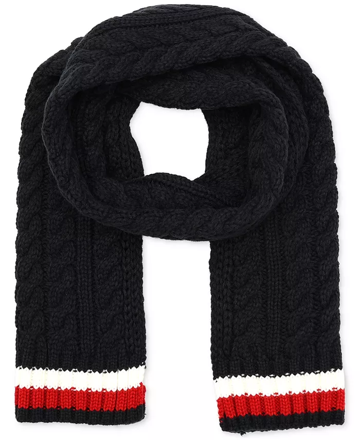 

Мужской шарф Cable Knit Global Stripe Tommy Hilfiger, синий