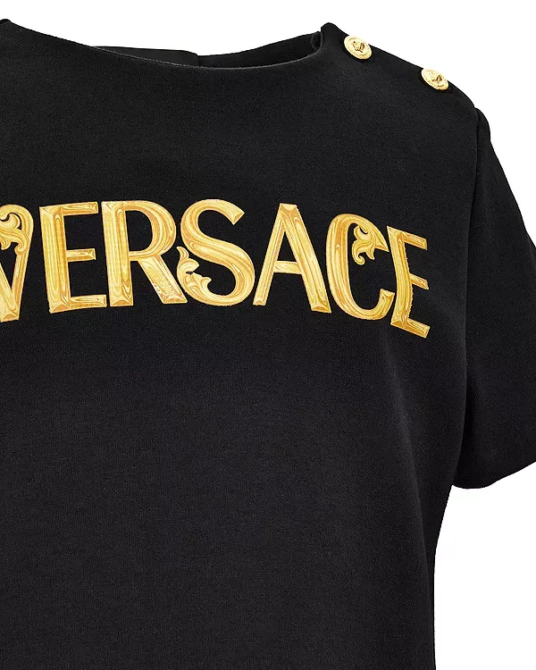 Платье-Футболка Punto Milano - для маленького ребенка, для большого ребенка Versace, Black+Gold — фото 3