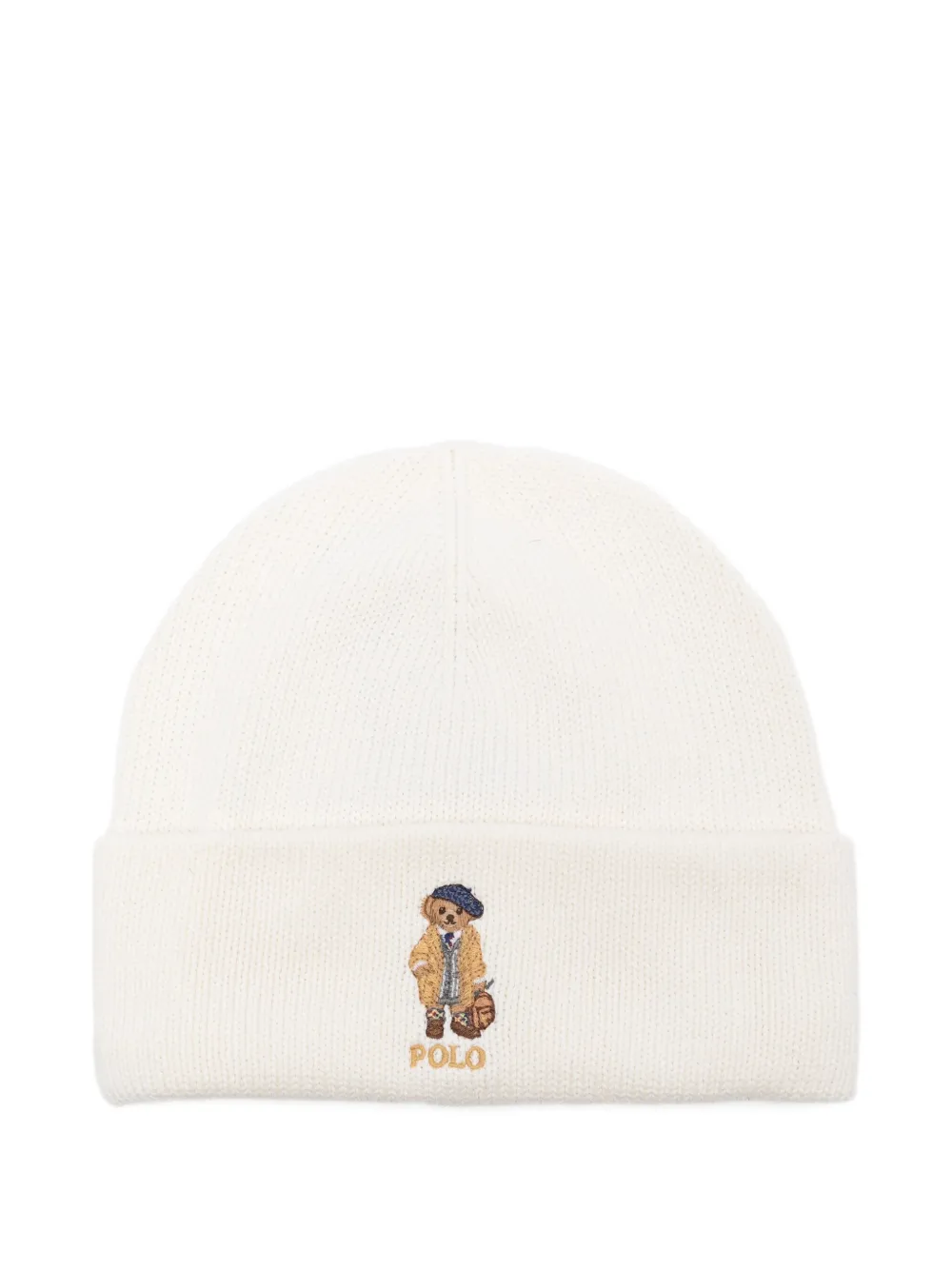 

Шапка-бини с вышитым логотипом POLO RALPH LAUREN KIDS, нейтральный